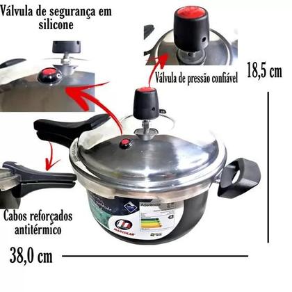 Imagem de Panela Pressão Antiaderente Fechamento Externo 3 Litros - Marcolar