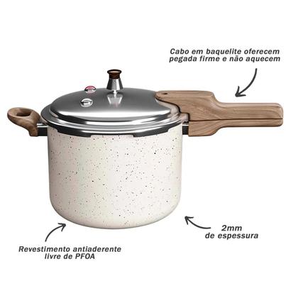 Imagem de Panela Pressão Antiaderente Indução Mármol Presscook 4.2l - Mimo Style