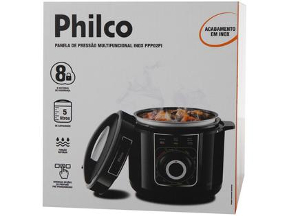 Imagem de Panela Pressao Elétrica 5L Philco PPP02PI Antiaderente Preta Inox Multifuncional 900w