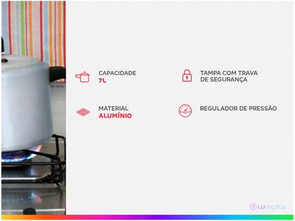 Imagem de Panela Pressao Nigro Expressa 7L Polida Fechamento Interno