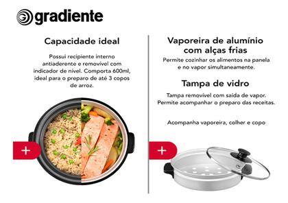 Imagem de Panela Risoteira Gradiente Multiuso Com Vaporeira Allday Cor Cobre PGPM172 Frequência 60Hz