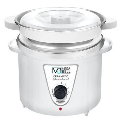 Imagem de Panela Termocera para Depilação Standard 900g Bivolt Com Refil Todo Branco - Mega Bell