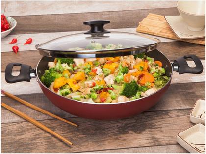 Imagem de Panela Wok 3,3L 28CM Loreto Vermelho Antiaderente Tramontina