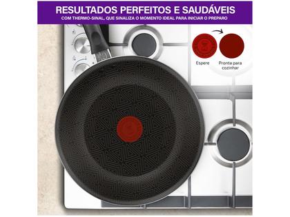 Imagem de Panela Wok Antiaderente Rochedo de Alumínio Facilita Vermelho 24cm