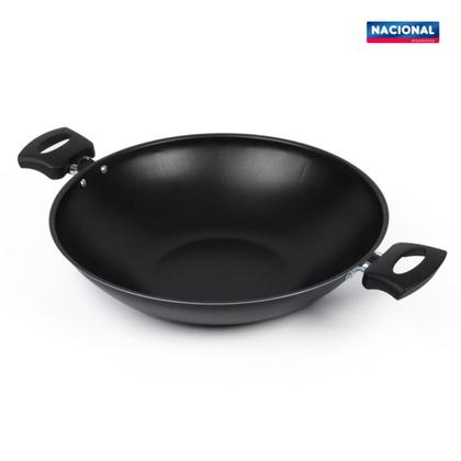 Imagem de Panela Wok Antiaderente Tampa De Vidro 30cm Nacional