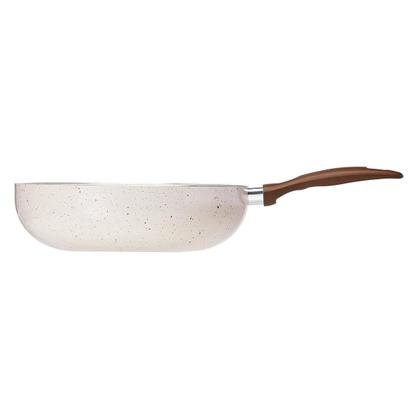 Imagem de Panela Wok Granada Cerâmic Life Smart Plus de Indução Com Tampa 28cm 3,4L Vanilla 4774/143 Brinox