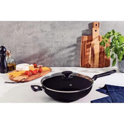 Imagem de Panela Wok Tramontina Loreto Alumínio Antiaderente Starflon Max Grafite 28cm 3,3L - 20394028