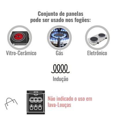 Imagem de Panelas Conjunto Safira preto bege 5 peças + fechamento externo- 85008495