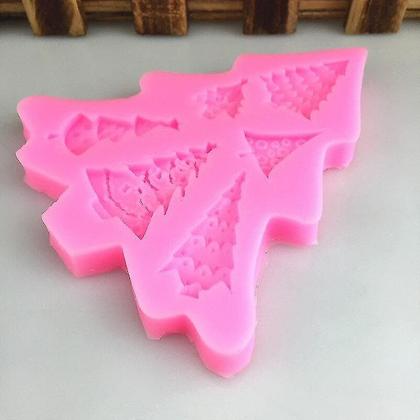 Imagem de Panelas de bolo moldam o novo molde de cola de gota em forma de árvore de natal 2pcs