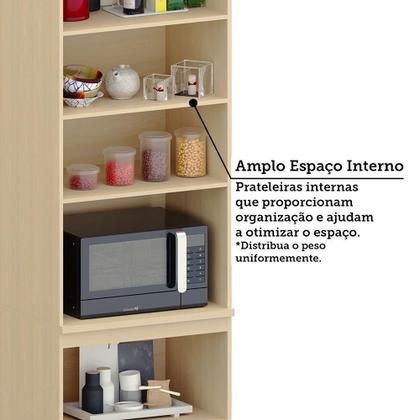 Imagem de Paneleiro 100% Mdf 4 Portas 70cm Aura Luciane Móveis Carvalho