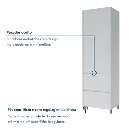 Imagem de Paneleiro 2 Portas 2 Gavetas 70Cm 100% Mdf Rainha