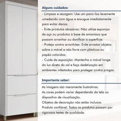 Imagem de Paneleiro 2 Portas 2 Gavetas Marquesa 70cm 100% MDF Branco