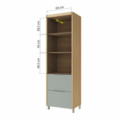 Imagem de Paneleiro 2 Portas 2 Gavetas Marquesa 70cm 100 MDF Cozinha Modular Nescher