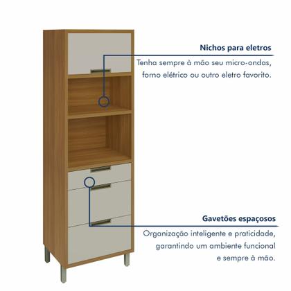 Imagem de Paneleiro 2 Portas 3 Gavetas Imperatriz 100% Mdf