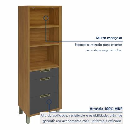 Imagem de Paneleiro 2 Portas 3 Gavetas Imperatriz 100% Mdf