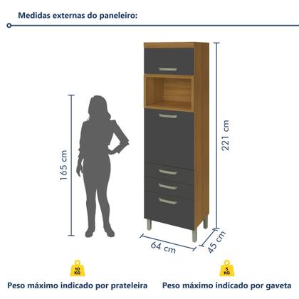 Imagem de Paneleiro 2 Portas 3 Gavetas Princesa 100% Mdf