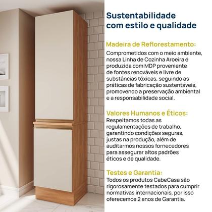 Imagem de Paneleiro 2 Portas 50cm Aroeira CabeCasa MadeiraOriginals Cinza/Sereno