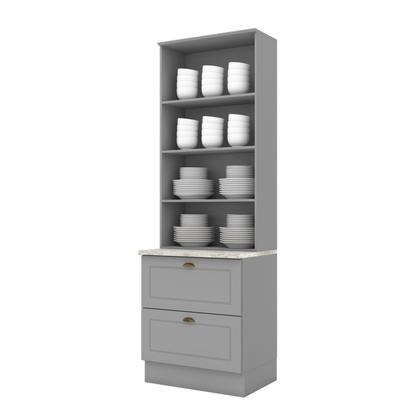 Imagem de Paneleiro 2 Portas de Vidro 2 Gavetas com Tampo Americana