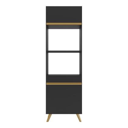 Imagem de Paneleiro 2 Portas p/ Forno e Microondas Veneza GB Multimóveis Preta