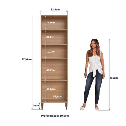 Imagem de Paneleiro 4 Portas 4 Prateleiras Cozinha Jade Freijó/Arenas - Delmarco