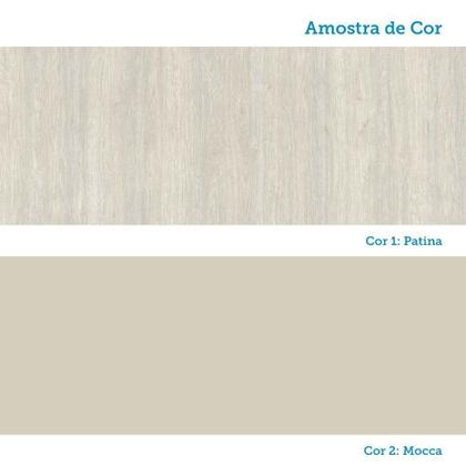 Imagem de Paneleiro 70 Cm 2 Portas 3 Gavetas Com Vidro Canelado Linea Pátina Ff/mocca Laca