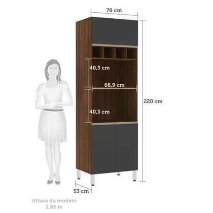 Imagem de Paneleiro 70 cm Duplo com 2 Nichos para Forno Microondas 3 Portas JadeLuciane Móveis