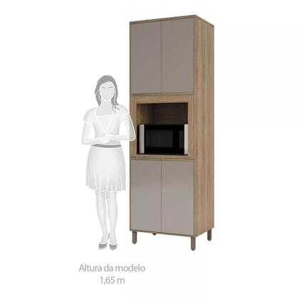 Imagem de Paneleiro 70 cm Nicho para Microondas 4 Portas de abrir 2 Prateleiras Mel Luciane Móveis