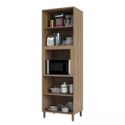 Imagem de Paneleiro 70 cm Nicho para Microondas 4 Portas de abrir 2 Prateleiras Mel Luciane Móveis