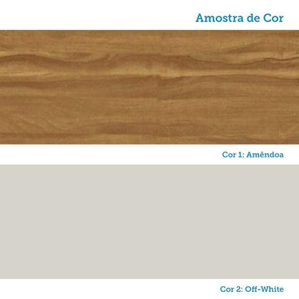 Imagem de Paneleiro 70cm 3 Portas e 2 Gavetas com Espaço para Micro-Ondas 100% MDF Barbados Espresso Móveis Bege/Amêndoa/Off White