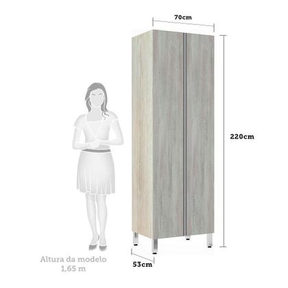 Imagem de Paneleiro 70Cm Duplo 2 Portas Lis Legno Crema Com Concreto