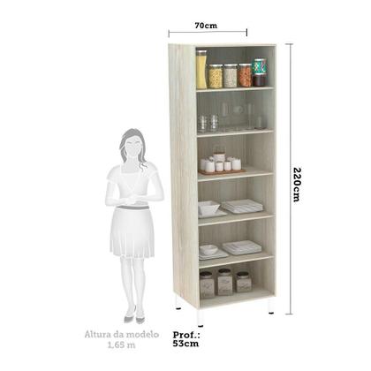 Imagem de Paneleiro 70Cm Duplo 2 Portas Luci Legno Crema Com Cumaru