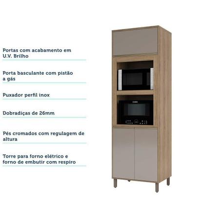 Imagem de Paneleiro 70cm Duplo Nicho 2 Portas 1pt Basculante 1 Prat