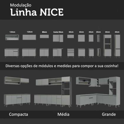 Imagem de Paneleiro Armário de Cozinha 40 cm 2 Portas Suspenso Cinza Nice Madesa