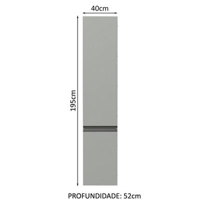 Imagem de Paneleiro Armário de Cozinha 40 cm 2 Portas Suspenso Cinza Nice Madesa