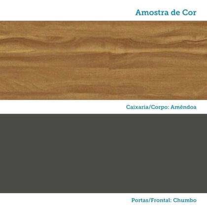 Imagem de Paneleiro com 4 Portas e Espaço para Micro-Ondas 100% MDF Itália Espresso Móveis Cinza/Amêndoa/Chumbo