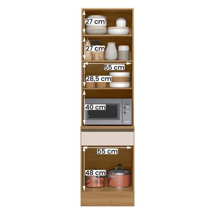 Imagem de Paneleiro Cozinha Duplo Etna com 2 Portas 1 Gaveta e Rodapé