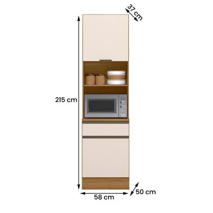 Imagem de Paneleiro Cozinha Duplo Etna com 2 Portas 1 Gaveta e Rodapé