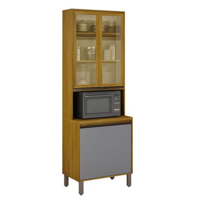 Imagem de Paneleiro Cristaleira Nala 2 Portas Espaço para Microondas Mobilihouse