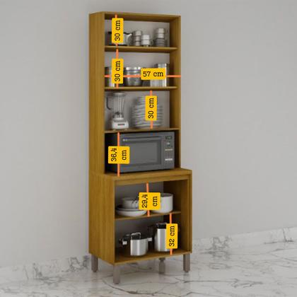 Imagem de Paneleiro Cristaleira Nala 2 Portas Espaço para Microondas Mobilihouse