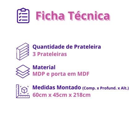 Imagem de Paneleiro Cristaleira Nala 2 Portas Espaço para Microondas Mobilihouse