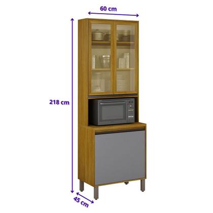 Imagem de Paneleiro Cristaleira Nala 2 Portas Espaço para Microondas Mobilihouse