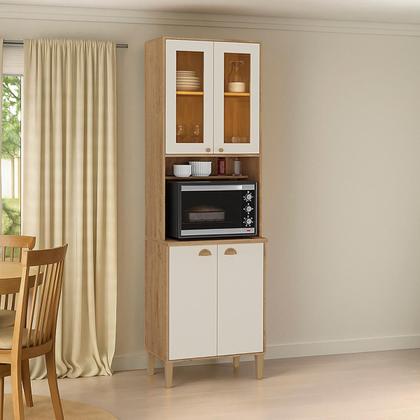 Imagem de Paneleiro Cristaleira Tunísia 4 Portas com Prateleiras 71cm