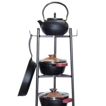 Imagem de Paneleiro De Aço MTA 336 Tripé Para 6 Panelas e 4 Frigideiras