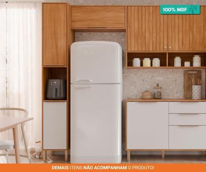 Imagem de Paneleiro De Cozinha 100%Mdf 37Cm 2 Portas Divina Mgm Móveis Freijó/Off White