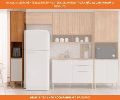 Imagem de Paneleiro De Cozinha 100%Mdf 37Cm 2 Portas Divina Mgm Móveis Freijó/Off White