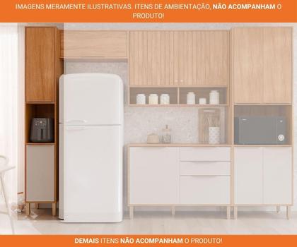 Imagem de Paneleiro De Cozinha 100%Mdf 37Cm 2 Portas Divina Mgm Móveis Freijó/Off White