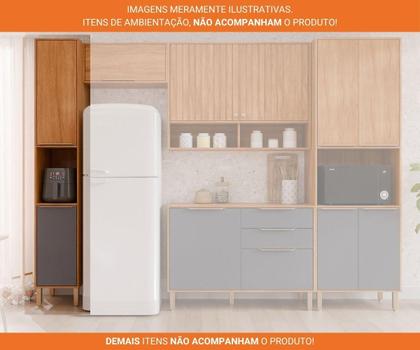 Imagem de Paneleiro De Cozinha 100%Mdf 37Cm 2 Portas Divina Mgm Móveis Freijó/Off White