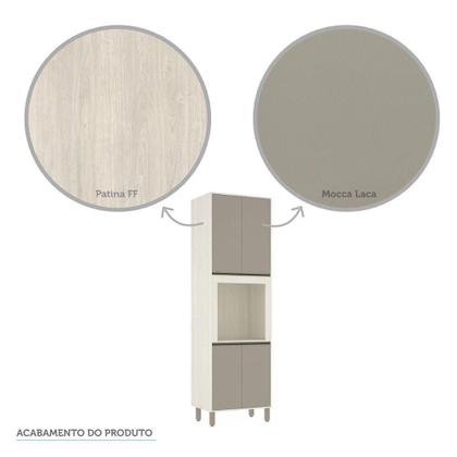 Imagem de Paneleiro de Cozinha 70 cm com Nicho Microondas 4 Portas 4 Prateleiras Linea Luciane Móveis