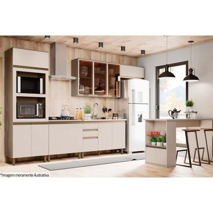Imagem de Paneleiro de Cozinha Connect 3 Portas (2 Fornos) Duna/Cristal - Henn