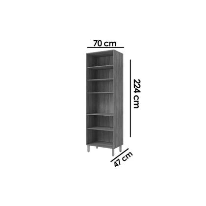 Imagem de Paneleiro de Cozinha Cristaleira Celeste c/ 4 Portas (2 c/ Vidro Reflecta) e 1 Nicho 70cm Cinamomo/Off White - MGM